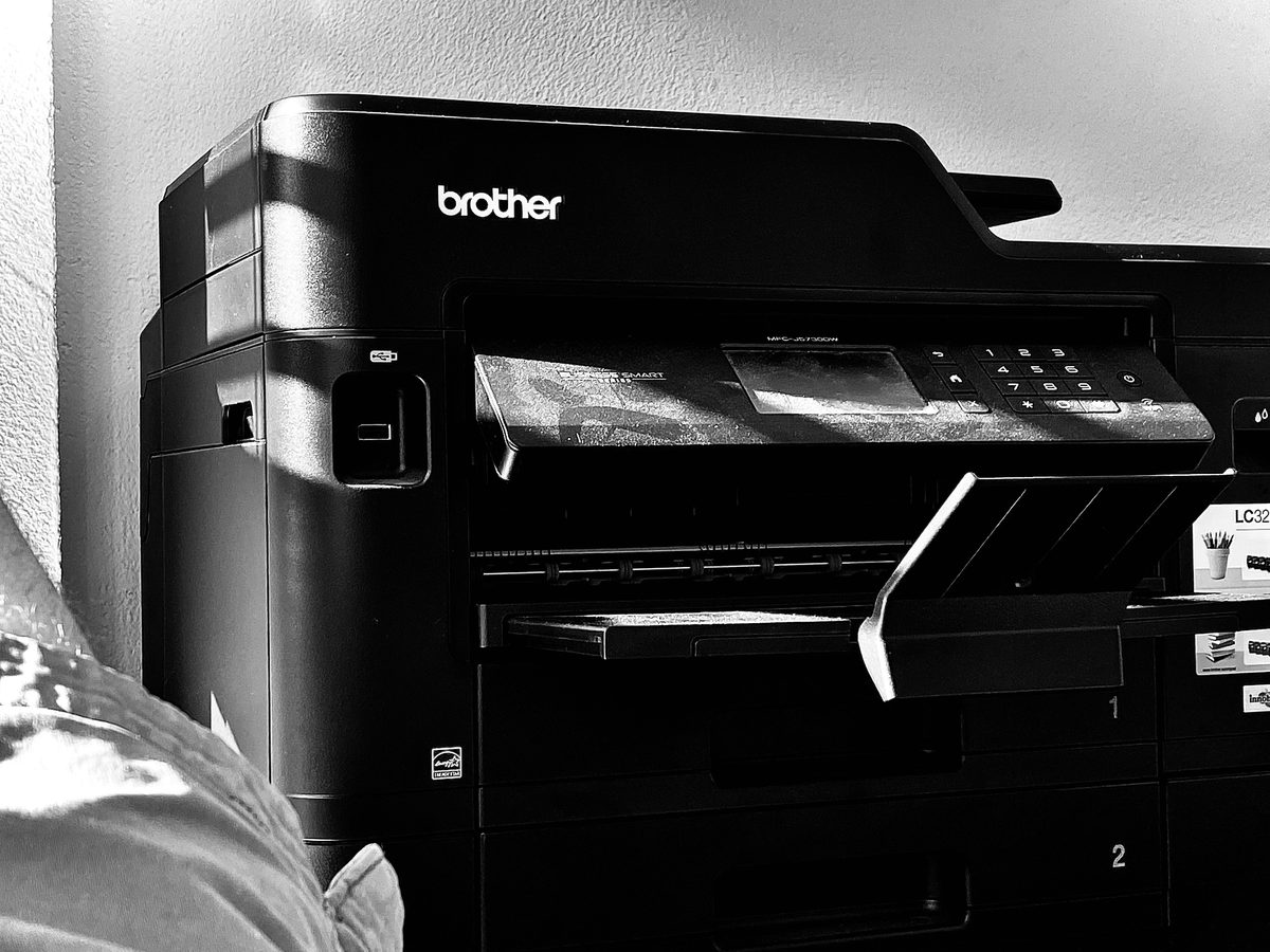 Office printer used for printer setup and troubleshooting